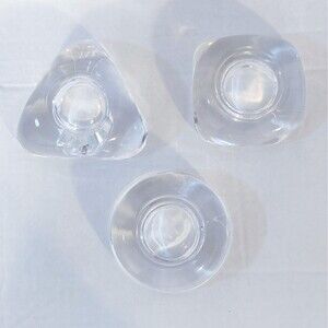 IVV Art Glass Votives Made In Italy (3) Circle Triangle Square Heavy Blown